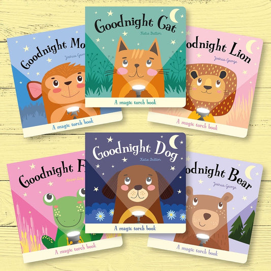 Magic Torch Books: Goodnight Bear, Goodnight Frog, Goodnight Lion, Goodnight Monkey