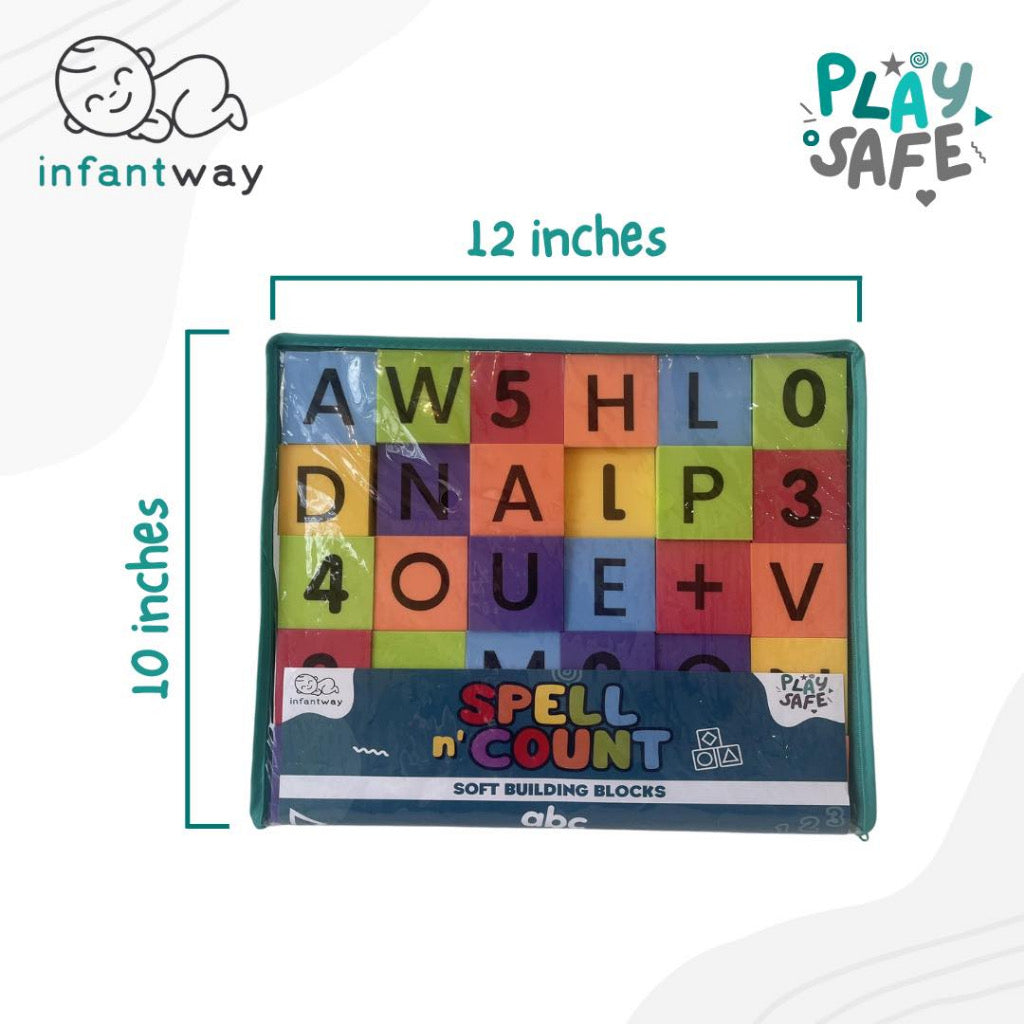 Infantway Playsafe Spell n’ Count Soft Building Blocks