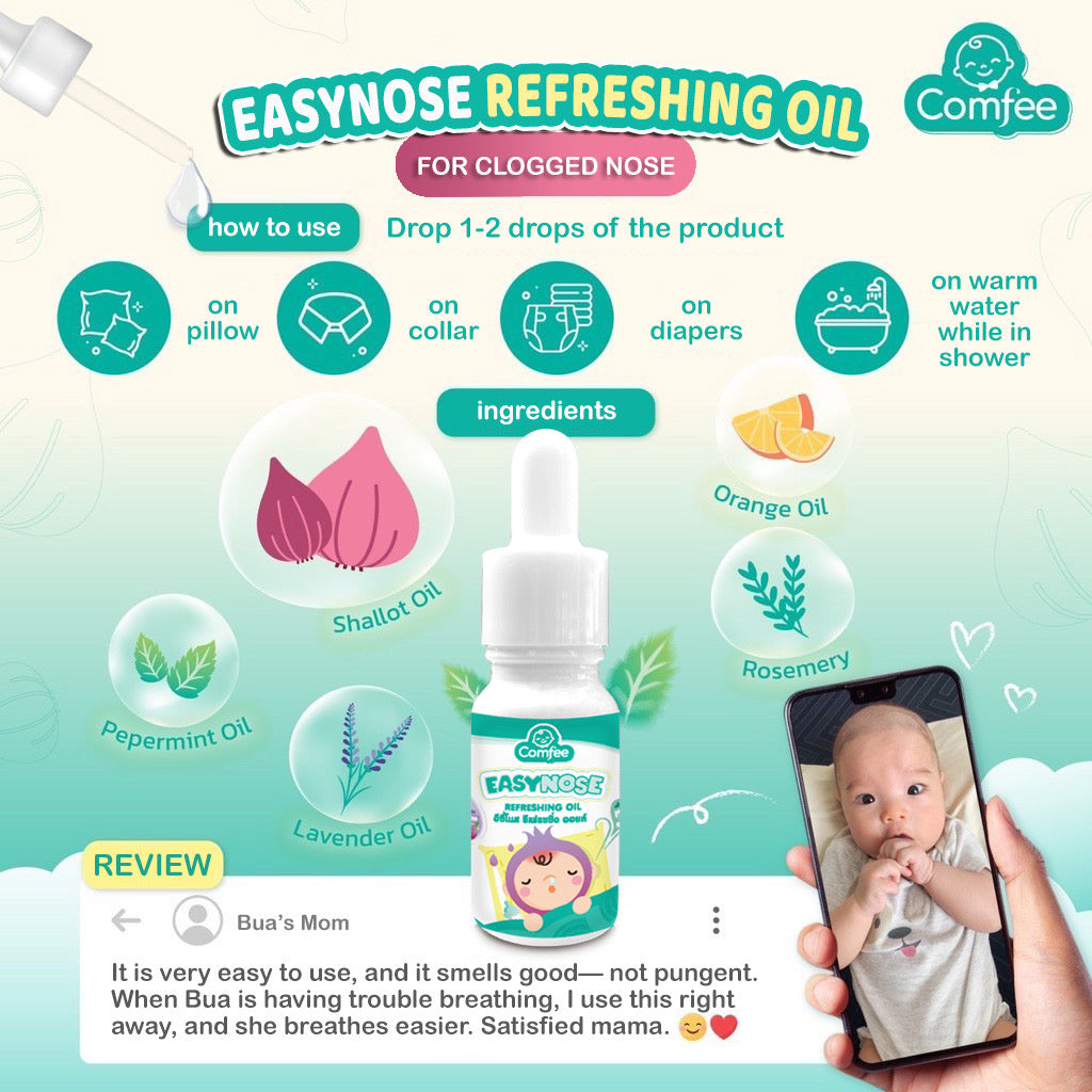 Comfee Easynose Onion Oil 10ml - Relieves colds, nasal congestion, runny nose, allergies