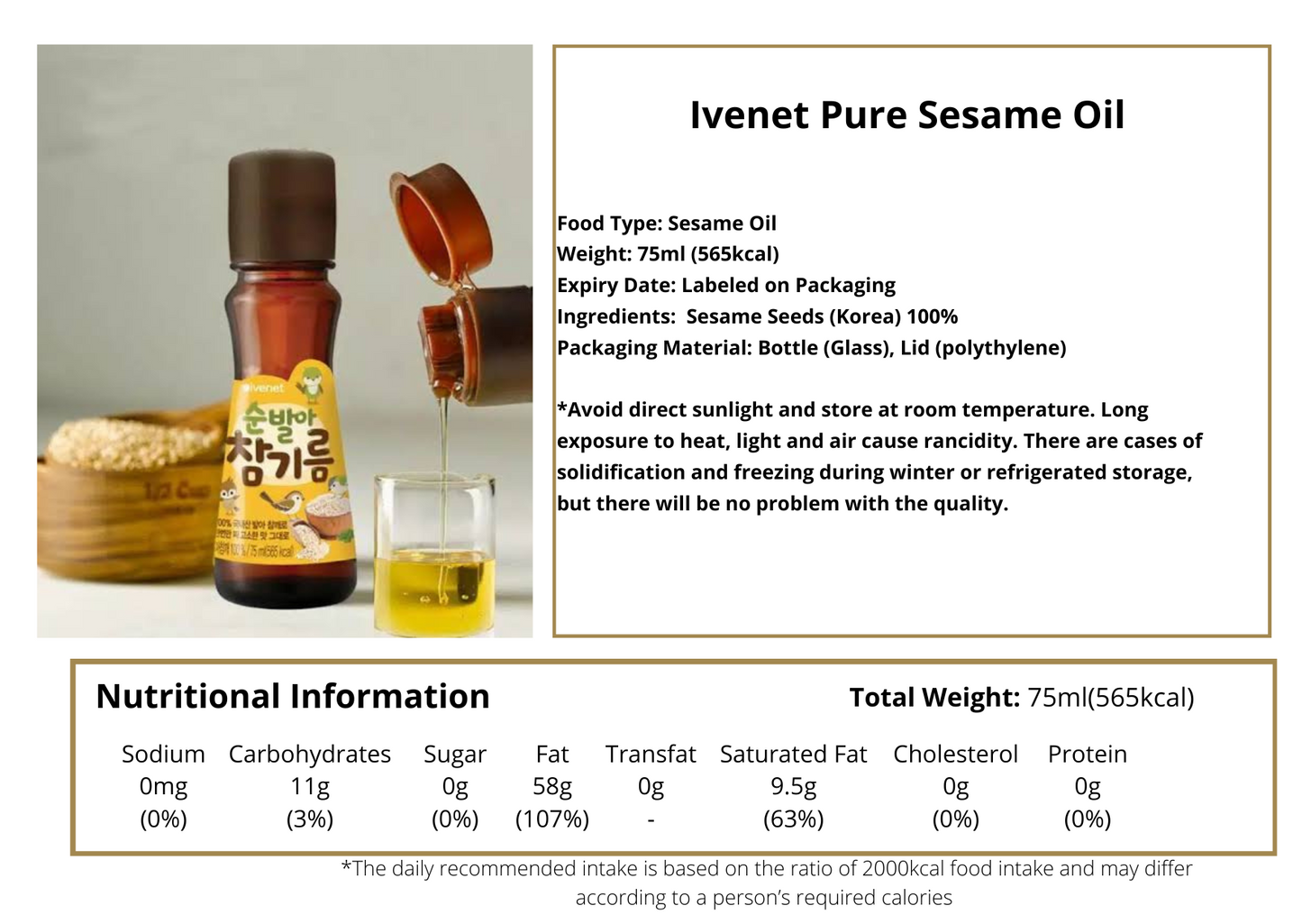 Ivenet Pure Sesame Oil